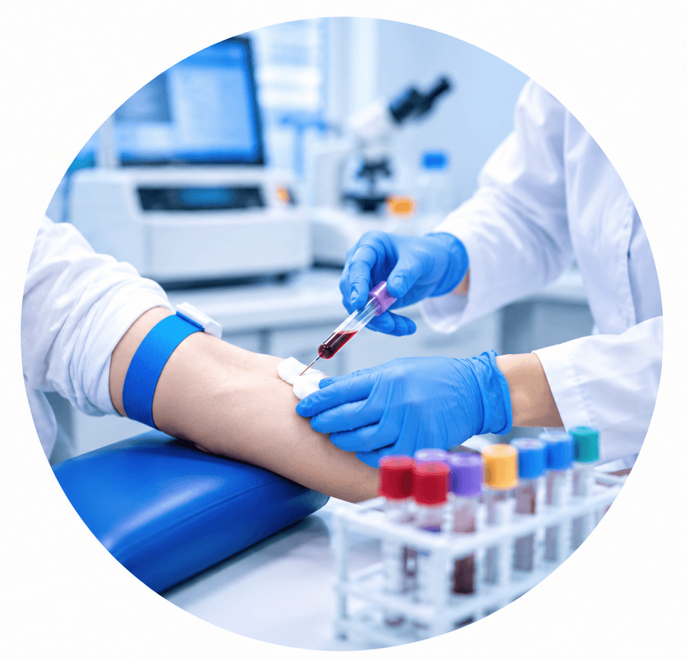 Prélèvement médical au laboratoire LAMC